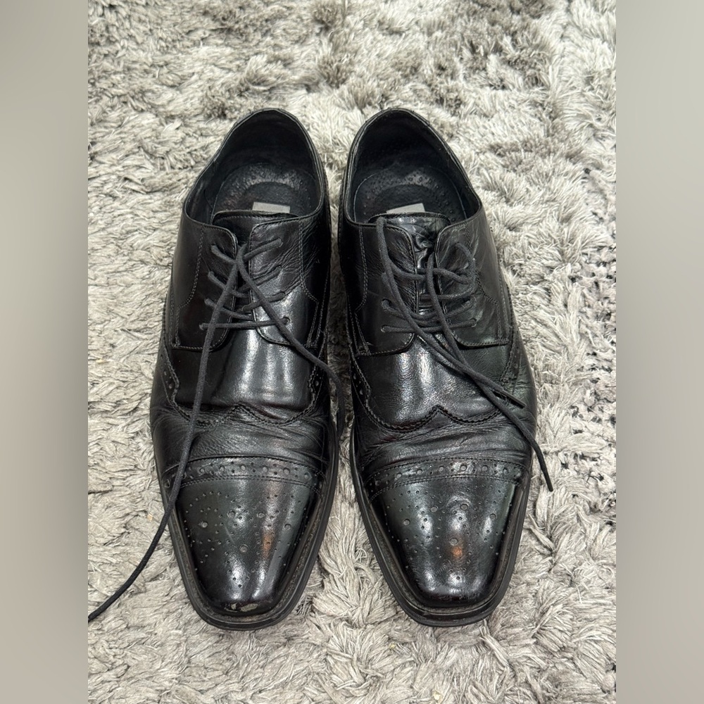 Giovanni 6502 Men's Black Genuine Leather Oxford Dress up Shoes